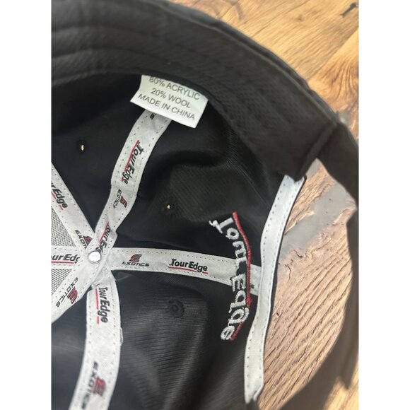 Tour Edge Exoctics TE center logo baseball hat black adjustable Golf - Picture 3 of 4